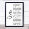 Ray LaMontagne Shelter White Script Song Lyric Quote Print