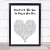 George Michael Don't Let The Sun Go Down (On Me) White Heart Song Lyric Print