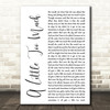 Shawn Mendes A Little Too Much White Script Song Lyric Quote Print