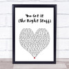 New Kids On The Block You Got It (The Right Stuff) White Heart Song Lyric Print