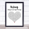 The Killers Bling (Confession Of A King) White Heart Song Lyric Print