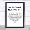 Vic Damone On the Street Where You Live White Heart Song Lyric Print