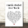 Willie Nelson I Wish I Didn't Love You So White Heart Song Lyric Print