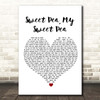 Paul Weller Sweet Pea, My Sweet Pea White Heart Song Lyric Print