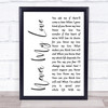 The Association Never My Love White Script Song Lyric Quote Print