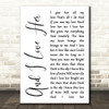 The Beatles And I Love Her White Script Song Lyric Quote Print