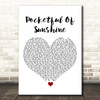 Natasha Bedingfield Pocketful Of Sunshine White Heart Song Lyric Print