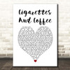 Otis Redding Cigarettes And Coffee White Heart Song Lyric Print