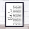 The Beatles Real Love White Script Song Lyric Quote Print