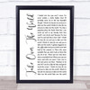 The Courteeners - Take Over The World White Script Song Lyric Quote Print