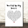 John Denver You Fill Up My Senses White Heart Song Lyric Print