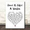 Ken Dodd Love Is Like A Violin White Heart Song Lyric Print