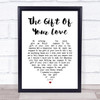 LeAnn Rimes The Gift Of Your Love White Heart Song Lyric Print