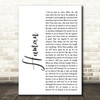 The Killers Human White Script Song Lyric Quote Print