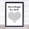 Luke Bryan Most People Are Good White Heart Song Lyric Print