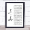 The Script Arms Open White Script Song Lyric Quote Print