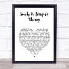 Ray LaMontagne Such A Simple Thing White Heart Song Lyric Print