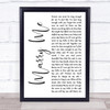 Train Marry Me White Script Song Lyric Quote Print