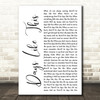 Van Morrison Days Like This White Script Song Lyric Quote Print