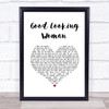 Joe Dolan Good Looking Woman White Heart Song Lyric Print