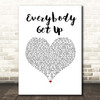 5ive Everybody Get Up White Heart Song Lyric Print