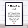 The Waterboys A Man Is in Love White Heart Song Lyric Print