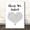 We The Kings Check Yes Juliet White Heart Song Lyric Print