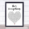 Brad Paisley She's Everything White Heart Song Lyric Print