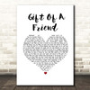 Demi Lovato Gift Of A Friend White Heart Song Lyric Print