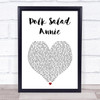 Elvis Presley Polk Salad Annie White Heart Song Lyric Print