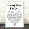 Jessie Ware Champagne Kisses White Heart Song Lyric Print