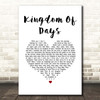 Bruce Springsteen Kingdom Of Days White Heart Song Lyric Print