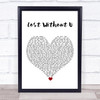 Robin Thicke Lost Without U White Heart Song Lyric Print