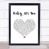 Sammy Hagar Baby, It's You White Heart Song Lyric Print