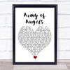 The Script Army of Angels White Heart Song Lyric Print
