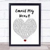 Britney Spears Email My Heart White Heart Song Lyric Print