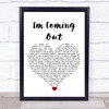 Diana Ross I'm Coming Out White Heart Song Lyric Print