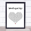 Alter Bridge Wonderful Life White Heart Song Lyric Print
