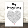 Next My Everything White Heart Song Lyric Print