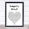 Toby Johnson Compass Heart White Heart Song Lyric Print