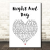 Ella Fitzgerald Night And Day White Heart Song Lyric Print