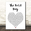 Taylor Swift The Best Day White Heart Song Lyric Print