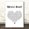 The Courteeners Please Don't White Heart Song Lyric Print