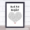 The Gaslight Anthem Red At Night White Heart Song Lyric Print