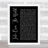 The Courteeners Take Over The World Black Script Song Lyric Quote Print
