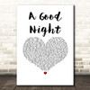 John Legend A Good Night White Heart Song Lyric Print