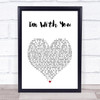 Avril Lavigne I'm With You White Heart Song Lyric Print
