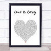 McFly Love Is Easy White Heart Song Lyric Print