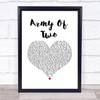 Olly Murs Army Of Two White Heart Song Lyric Print