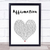 Savage Garden Affirmation White Heart Song Lyric Print